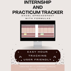 Practicum and Internship Hour Tracker | CACREP Hour Requirements | Excel Spreadsheet| Counseling Hours