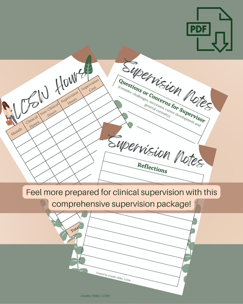 LCSW Clinical Supervision Package Supervision Notes Supervision LCSW Clinical Supervision Package Supervision Notes Supervision