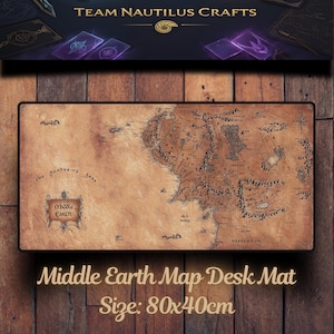 Middle Earth Map Desk Mat: Lord of the Rings Gaming Mouse Pad (80cm x 40cm)