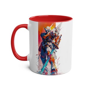 Gundam Mug - Mecha Anime Coffee Cup | Perfect for Gundam Fans! | Colored Handle | UK Version