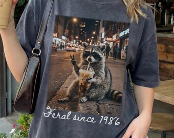 50th Birthday Feral Shirt,Funny Raccoon Birthday Girl Trip Tshirt, 50s Birthday Idea, 50th birthday gift, 50th birthday matching shirt