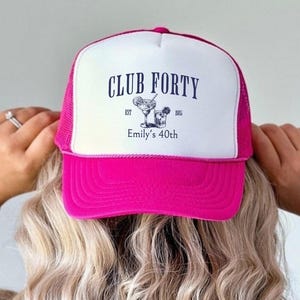 40th Birthday Otto Trucker hat gift, Social Club 40s Birthday Hats, Forties beach Birthday Hat, Beach Bachelorette or Birthday party favors