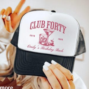 40th Birthday Otto Trucker hat gift, Social Club 40s Birthday Hats, Forties beach Birthday Hat, Club Forty Birthday party favors