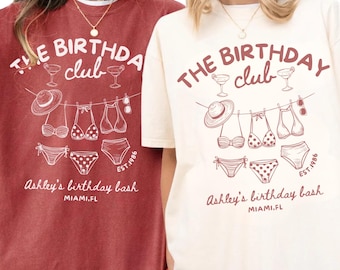 50th Birthday Beach Trip Shirts, Bikini Birthday Group Tee, Custom Beach 50th Birthday, 50s Matching Girls Trip Shirts Coastal Bday