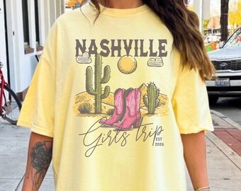 Nashville Girls Trip 2026 Shirt, Western Girls Vacation Shirt, Weekend Trip Shirt, Tennessee Girls Trip Shirt, Vacation Shirt Gift, Trip Tee