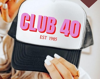 Custom 40th Birthday Trucker hat, 40s Birthday Matching Party Cap, In My Forties Era, Fortieth Birthday Gift Hat, Beach Birthday Hat