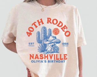 Nashville 40th Birthday Crew Shirt, Nashville Trip Birthday tees, Nash Birthday Vacation, Cowgirl B'Day Party, 40th Rodeo birthday Tshirt