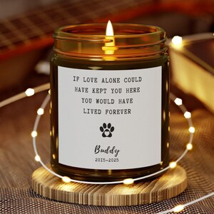 Pet memory gift candle, Personalized Pet Memorial candle, Pet Loss Gift, Pet Sympathy Gift, In Loving Memory, Remembrance Candle gift
