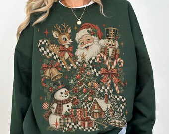 Ugly Christmas Sweater, Vintage 90s Christmas sweatshirt, Retro Santa Sweatshirt, Vintage Santa Sweater