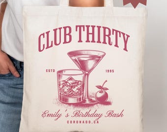 30 Birthday Tote Bag Custom 30th Birthday Gift Thirty TripTote Bag 30th Birthday Gifts 30th Birthday Party Bulk Gifts Birthday Tote Bag