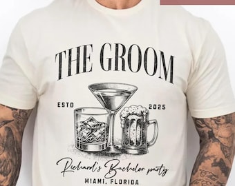 Custom Comfort Colors Bachelor Party Shirts: Groomsmen Gift, Location Tee