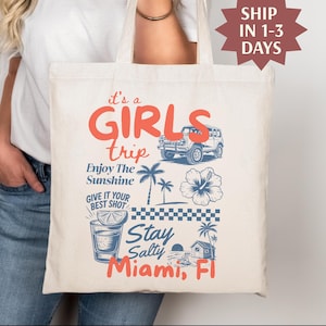 Custom Girls Weekend Tote Bag, Girls Trip Tote Bag Friends Travel Bag Girls Tripping Vacation Tote Gift for Friends, Road Trip Tote Bag Gift