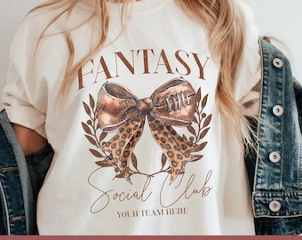 Fantasy Football Shirt for Women, Comfort Colors Tshirt, Game Day Shirt, Cute Fantasy Football Gift for Women, Fantasy Champion Social Club