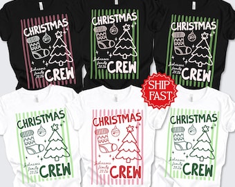 Custom Family Christmas Pajamas, Personalized Matching Family Xmas Pajamas T-shirts Family Holiday Pajamas Christmas Party PJs Family Shirts