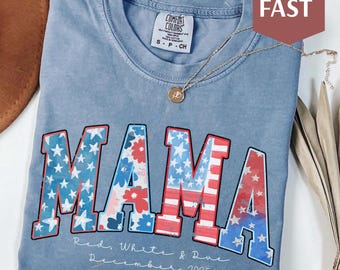 4th of July Pregnancy Announcement Shirt, American Mama T-shirt, Patriotic Maternity Tee, July Fourth Shirt for Mom to Be, Baby Reveal top