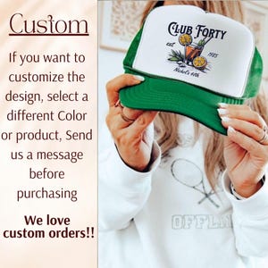 Gorra de camionero personalizada para el 40 cumpleaños, gorra para fiesta de cumpleaños número 40 para chicas, regalo personalizado para el 40 cumpleaños, gorra Est. 1986, recuerdos para el 40 cumpleaños. imagen 3