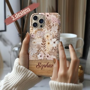 Personalized Wild Flowers I Phone Case for iPhone 17 16 15 14 13 12 Pro Max Plus, Cottagecore Flower Cell Cover Custom name  phone case Gift