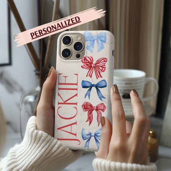Personalized IPhone 4th of July 250th Anniversary case Gift for Her Custom iPhone 17 16 15 14 13 Pro Max Case  American Girly iphone case