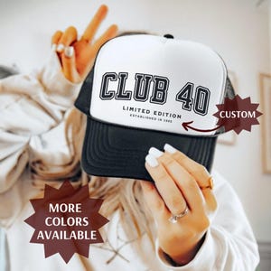 40th Birthday Otto Trucker hat, Club 40 Birthday Matching Party Cap, In My Forties Era, Fortieth Birthday Gift Hat, Beach Birthday Hat, Bach
