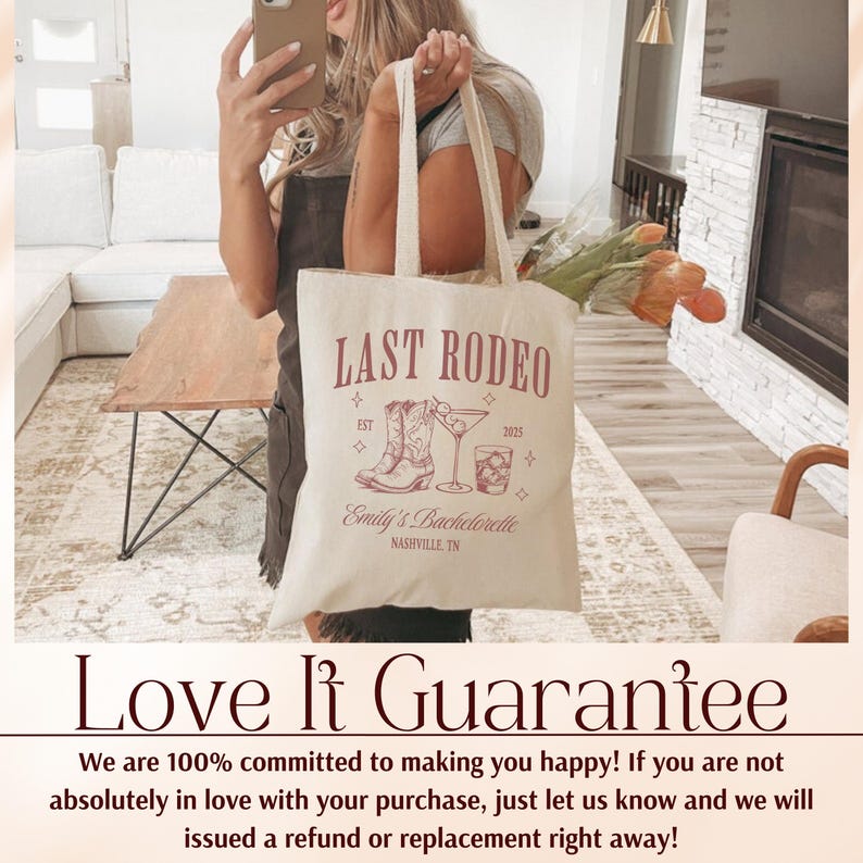 Custom Last Rodeo Bachelorette Tote Bag, Bridesmaid Tote, Club ...