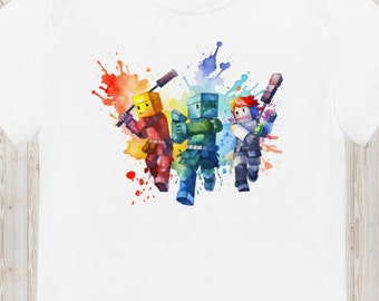 Kids Boys Girls Roblox Print Short Sleeve Crew Neck T-shirt Tee Tops