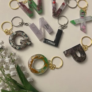 Personalized Resin Letter Keychain | Custom Name Alphabet Charm | Initial Jewelry Gifts for Her