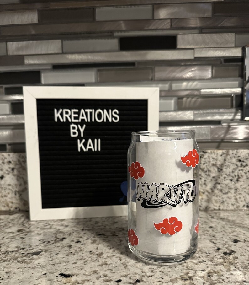 Anime Glass Beer Can Cup Akatsuki Etsy