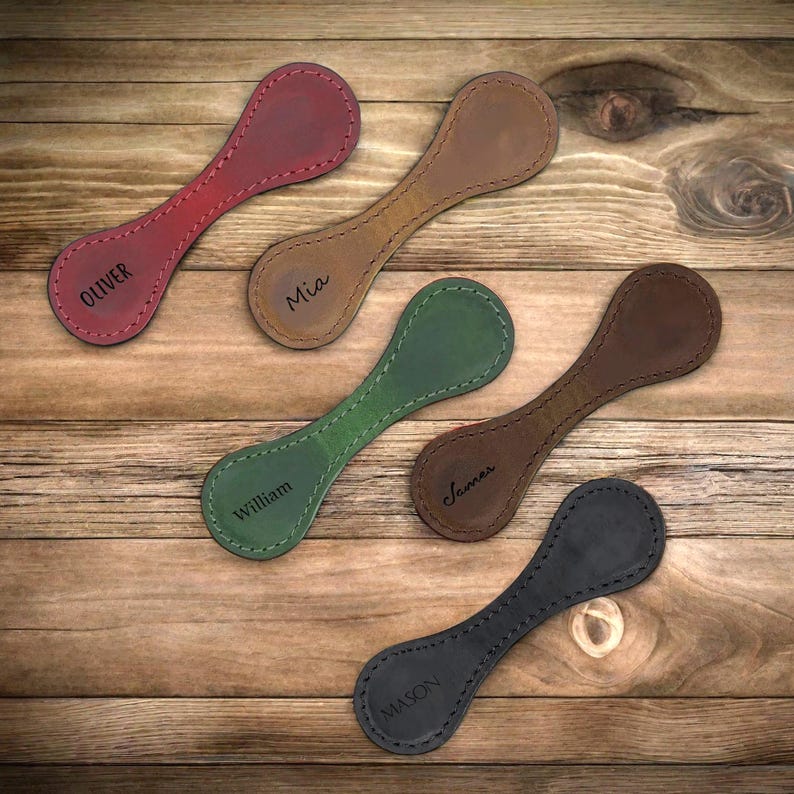 Personalized Leather Bookmark, Custom Leather Bookmark