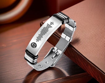 Custom Song Bracelet, Personalized Music Jewelry for Him
