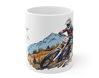 Mountain Bike Ceramic Mug | MTB Design, Coffee Cup 11oz
