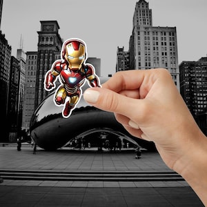 Chibi Iron Man Sticker - Glossy Laminated Superhero Decal image 3
