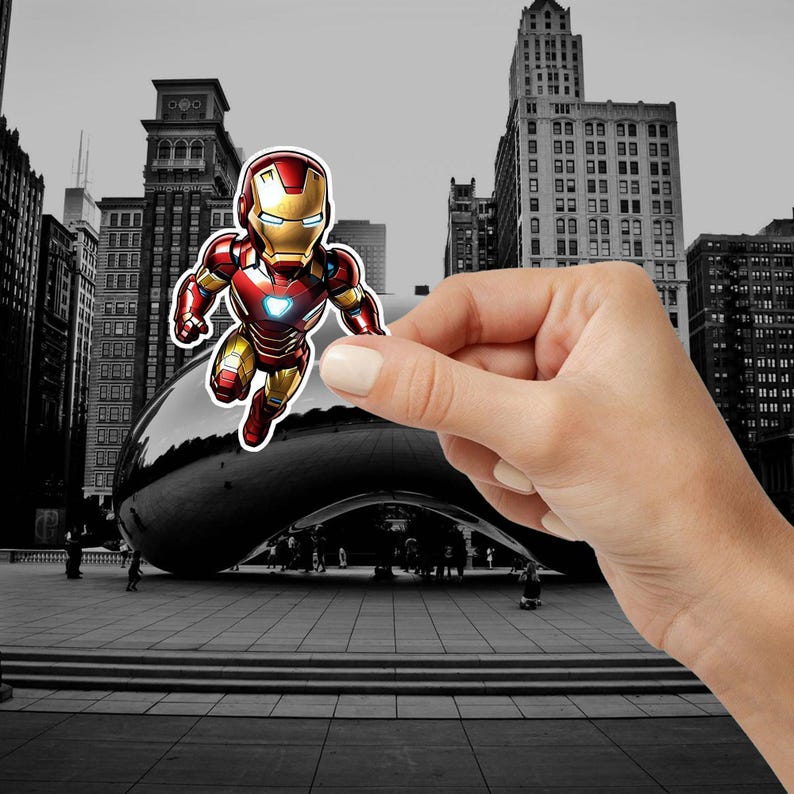 Chibi Iron Man Sticker - Glossy Laminated Superhero Decal image 3