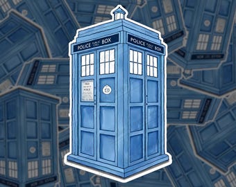 TARDIS Sticker: Doctor Who Police Box, Sci-Fi Fan Art