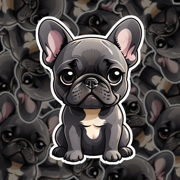 Pawsitively Adorable: Grey French Bulldog Cutie Sticker