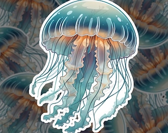 Medusa ipnotizzante: adesivo etereo a forma di medusa