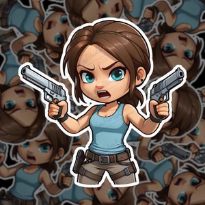 Tomb Raider Lara Croft Chibi Sticker