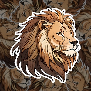 Majestic Lion Sticker – Regal Big Cat Decal, Wildlife Animal Art, Bold Safari Aesthetic for Water Bottles, Laptops & Journals