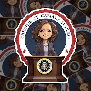 Sticker Kamala Harris 2024 - Pro Kamala-sticker voor auto, laptop en meer