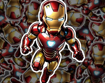 Chibi Iron Man Sticker - Glossy Laminated Superhero Decal