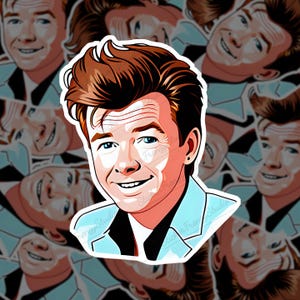 Rick Astley Never Gonna Give You Up Sticker | 80s Music Vinyl Decal | Retro Pop Culture Sticker