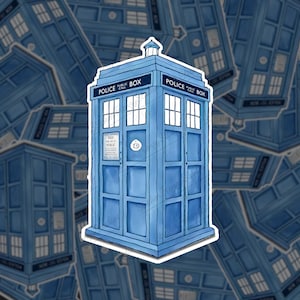 Doctor Who TARDIS Sticker - Iconic Police Box Decal for Laptops, Water Bottles, Journals - Sci-Fi Fan Art Vinyl Sticker, Geek Gift