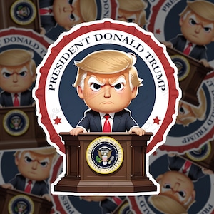 Patriotic President Trump 2024 Sticker - Pro Trump Decal for Car, Laptop, and More