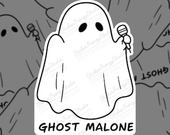 Ghost Malone Sticker - Funny Halloween Rap Vinyl Decal