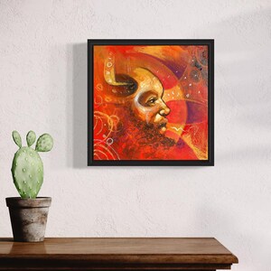 Original Fine Art Oil Painting on Canvas Warm Shade Modern Art Small Works Abstract Contemporary Portraits Beauty Spiritual Conceptual Art image 3