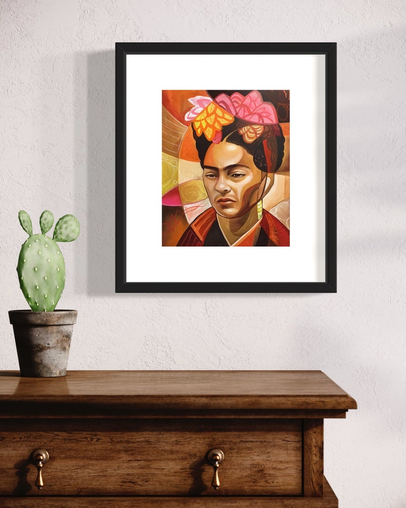 Frida Kahlo Home Decor Contemporary Art Print Portrait Mexican Home Decor Modern Art Print Giclee by Artist J.D. Estrada aka John Zender image 4