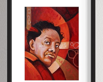 Diego Rivera Home Decor Contemporary Art Print Portrait Mexican Muralist Abstract Portrait Diego Giclee By Juan D Estrada aka John Zender