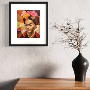 Frida Kahlo Home Decor Contemporary Art Print Portrait Mexican Home Decor Modern Art Print Giclee by Artist J.D. Estrada aka John Zender image 3