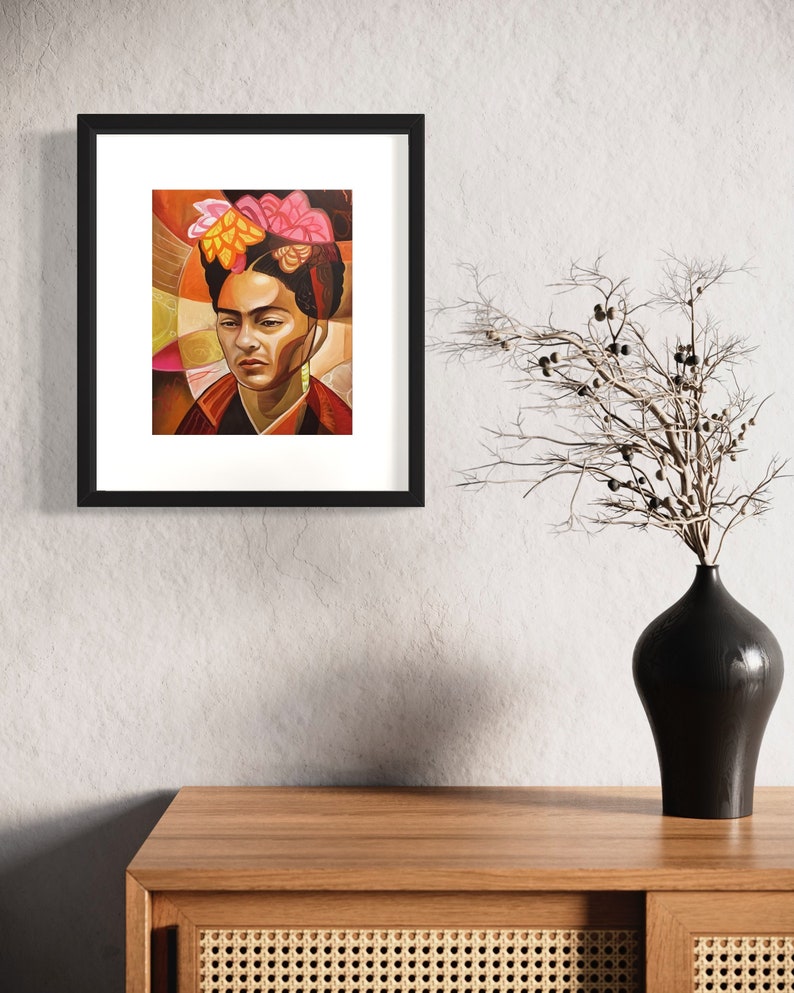 Frida Kahlo Home Decor Contemporary Art Print Portrait Mexican Home Decor Modern Art Print Giclee by Artist J.D. Estrada aka John Zender image 3