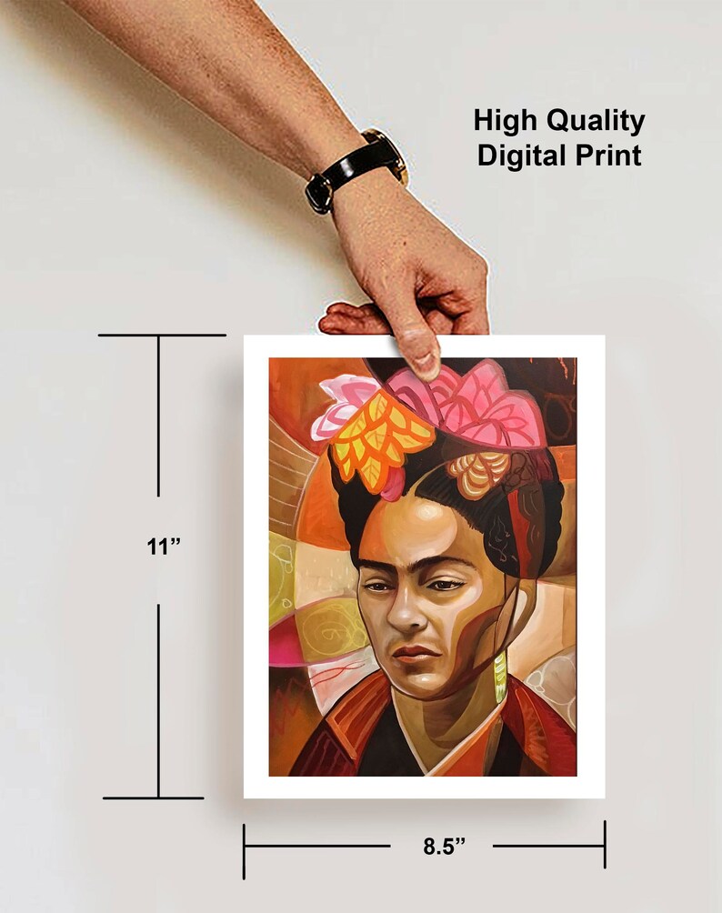 Frida Kahlo Home Decor Contemporary Art Print Portrait Mexican Home Decor Modern Art Print Giclee by Artist J.D. Estrada aka John Zender image 5