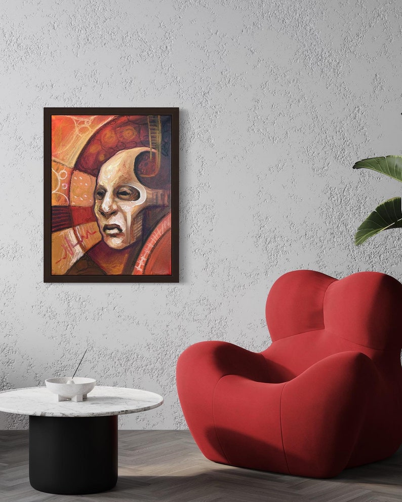 Contemporary Fine Art Original Oil Painting On Canvas Abstract Portrait Modern Art Spiritual Abstract Time Stagnant Painting Wall Art image 4